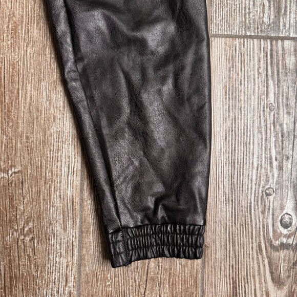 Spanx Faux Leather Jogger Pants Size Large Noir Black Vegan Utility Pocket 20283 - Picture 6 of 7